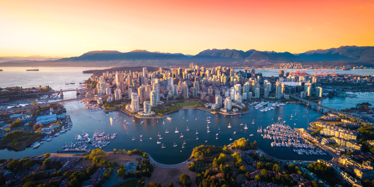 Vancouver city at sunset